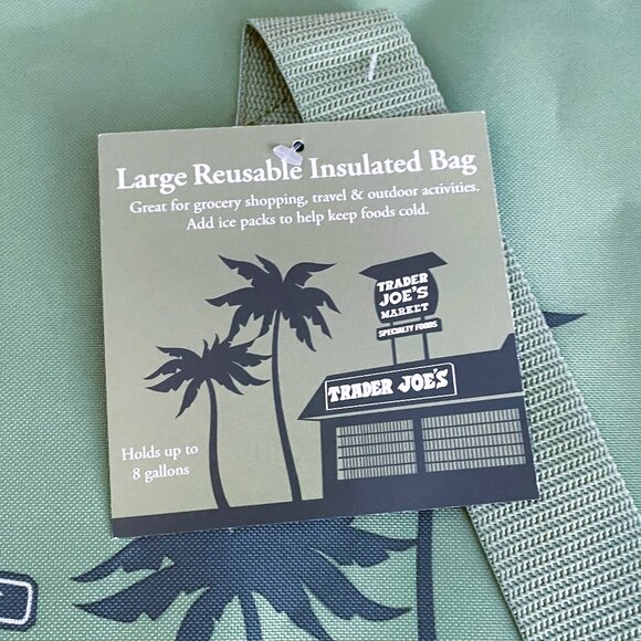 Trader Joes Lemon Lime Burlap Tote & XL Picnic Storage Insulated Cooler Bag TJs - Picture 5 of 15